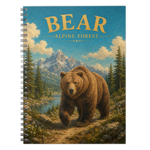 Cuaderno Oso Bosque Alpino Acuarela GeoSaga