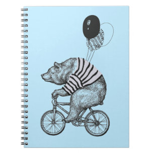 Cuaderno Oso de bicicleta con globo