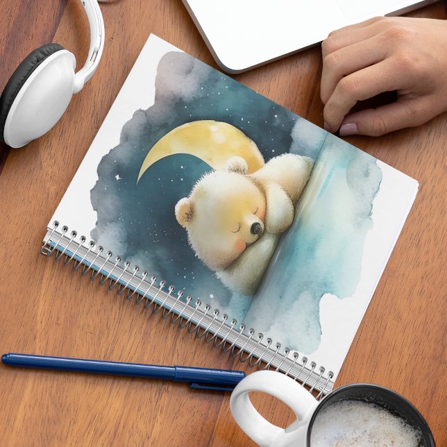 Cuaderno Oso de durmiente de color de agua (Watercolor Sleeping Bear)