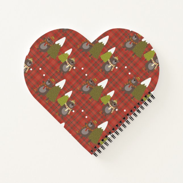 Cuaderno Oso de Invierno Navidades Blancos Tapado de Búfalo (Reverso)