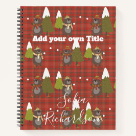 Cuaderno Oso de Invierno Navidades Blancos Tapado de Búfalo