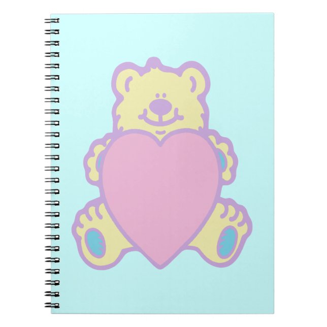 Cuaderno Oso de peluche adorable corazón de amor (Frente)