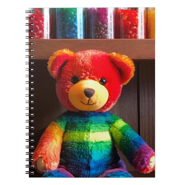 Cuaderno Oso de peluche arcoíris radiante (Frente)