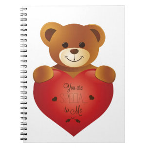 Cuaderno Oso de peluche con corazón dulce osito de peluche