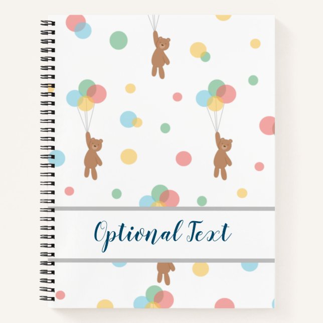 Cuaderno Oso de peluche con globos (Anverso)