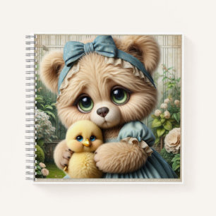 Cuaderno Oso de peluche con pollito, por Natasha Us  