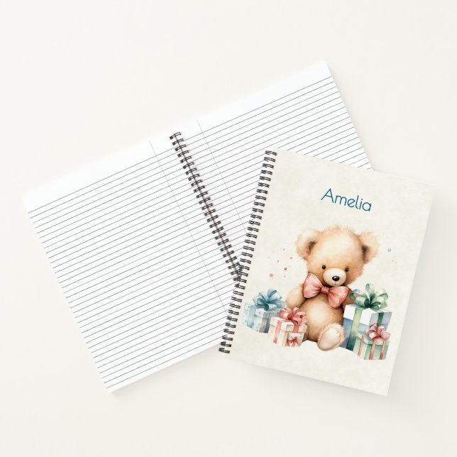 Cuaderno Oso de peluche con regalo de Navidad (Interior)