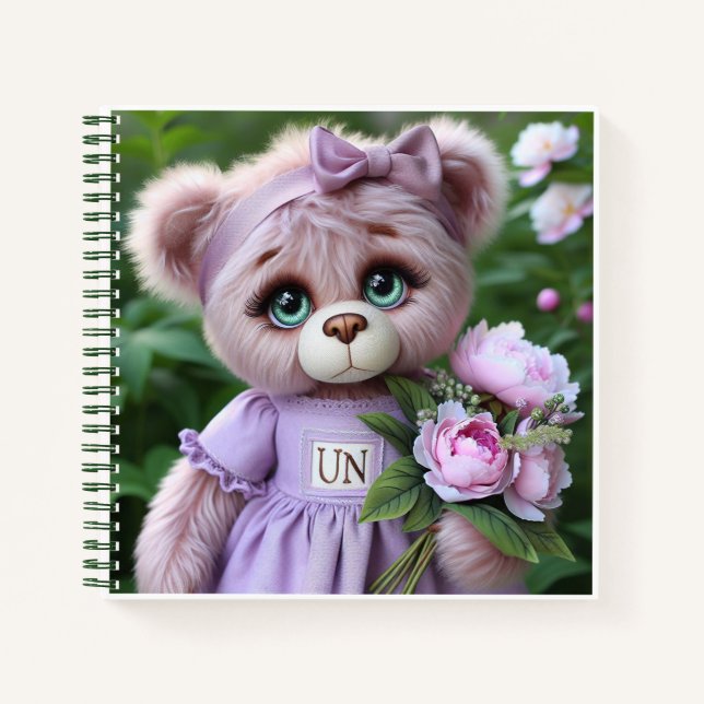 Cuaderno Oso de peluche con vestido de lila   (Anverso)