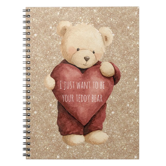 Cuaderno Oso de peluche corazón rojo (Frente)