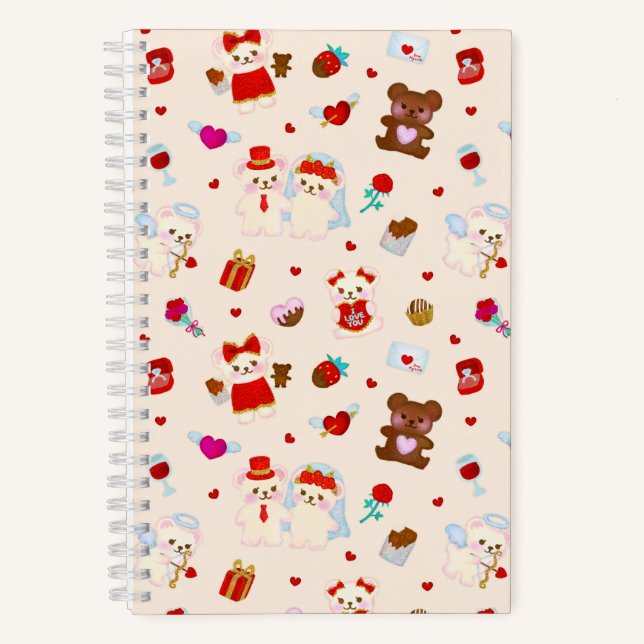 Cuaderno Oso de peluche del amor de San Valentín (Anverso)