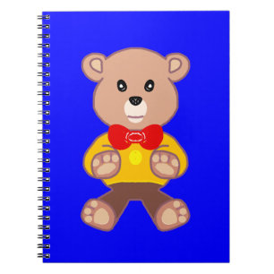Cuaderno Oso de peluche en portátil de fotos en espiral azu