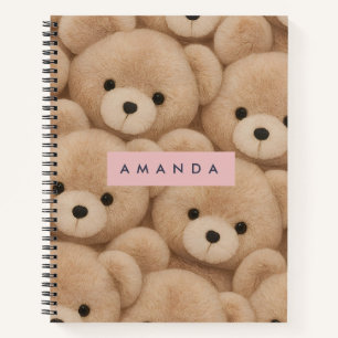 Cuaderno Oso de peluche Kawaii personalizado