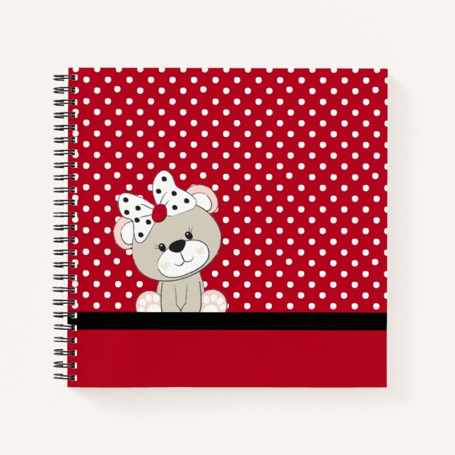 Cuaderno oso de peluche lindo (Anverso)