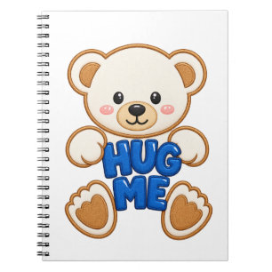 Cuaderno Oso de peluche lindo abrazo bordado estilo Oso lin
