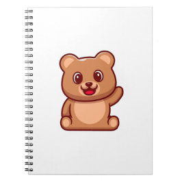 Cuaderno Oso de peluche lindo agitando la mano