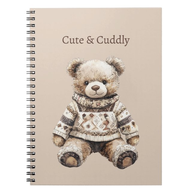 Cuaderno Oso de peluche lindo y adorable (Frente)