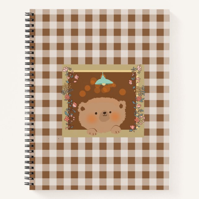 Cuaderno Oso de peluche mirando por la ventana (Anverso)