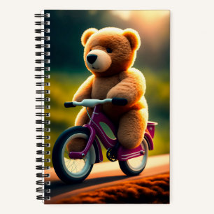 Cuaderno Oso de peluche montando en bicicleta Bloc de notas