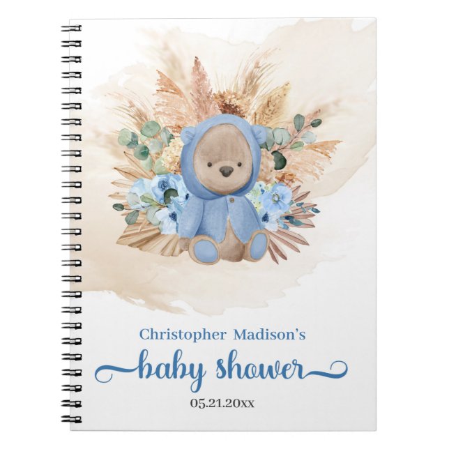 Cuaderno Oso de peluche tropical pampas pasto eucalipto beb (Frente)