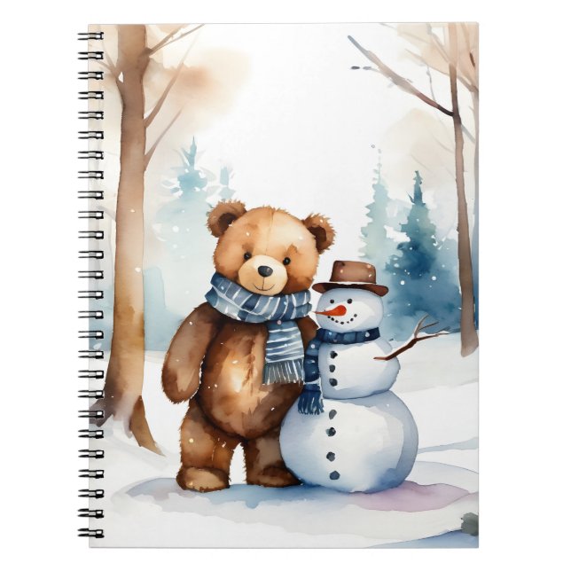 Cuaderno Oso De Teddy Con Snowman (Frente)