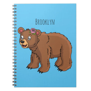 Cuaderno Oso dulce con ilustracion personalizado de flores