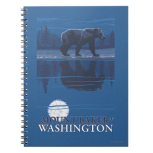 Cuaderno Oso en claro de luna - panadero del soporte,