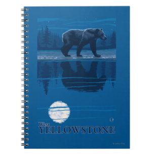 Cuaderno Oso en claro de luna - Yellowstone del oeste,