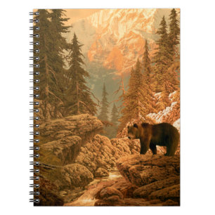 Cuaderno Oso en el oso de las montañas rocosas, marrón, ani