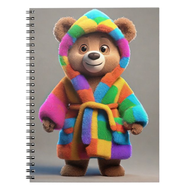 Cuaderno Oso en una bata colorida (Frente)