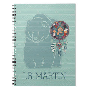 Cuaderno Oso espiritual con Personalizado Dream Catcher