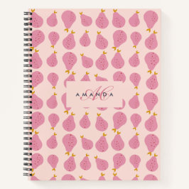 Cuaderno Oso femenino dulce monogramado de regalo inicial