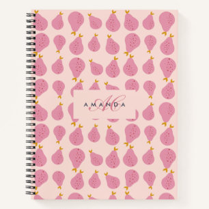 Cuaderno Oso femenino dulce monogramado de regalo inicial