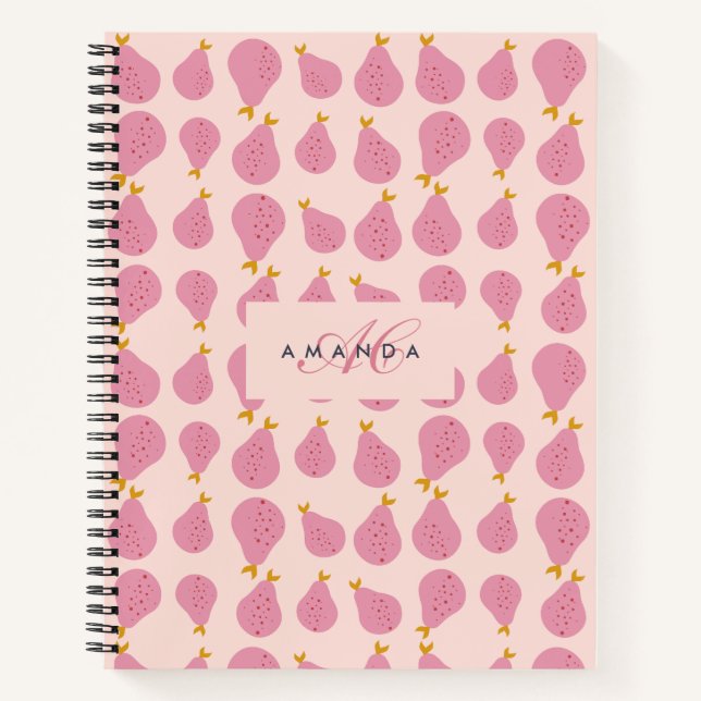 Cuaderno Oso femenino dulce monogramado de regalo inicial (Anverso)