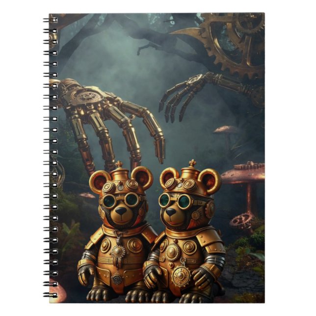 Cuaderno Oso Gominola Mecánico Gótico de Bosque Oscuro Stea (Frente)
