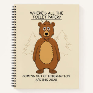 Cuaderno Oso gracioso del Personalizado de hibernación