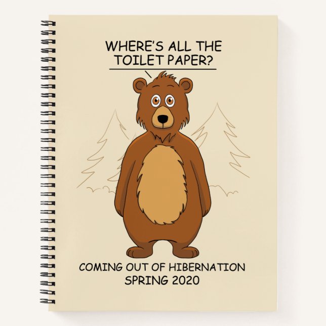 Cuaderno Oso gracioso del Personalizado de hibernación (Anverso)