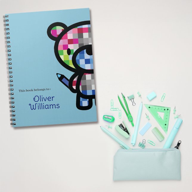 Cuaderno Oso Juguetón Niños Nombre Personalizado (Subido por el creador)