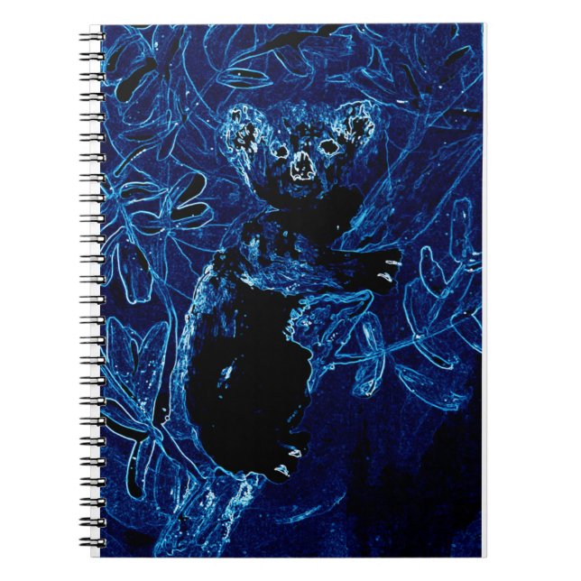 Cuaderno Oso Koala de árbol azul (Frente)