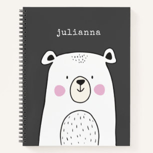 Cuaderno Oso Lindo con Nombre Personalizado Niños Caprichos