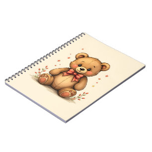 Cuaderno Oso marrón pequeño adorable con corbata
