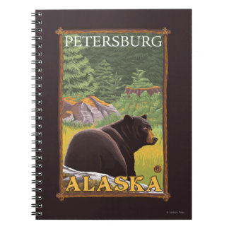 Cuaderno Oso negro en bosque - Petersburgo, Alaska