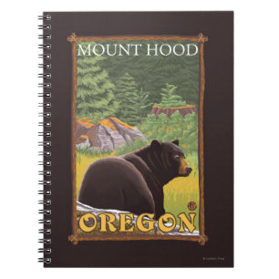 Cuaderno Oso negro en el bosque - capilla del soporte,