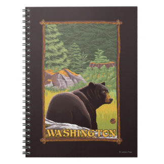 Cuaderno Oso Negro en el bosque - Washington