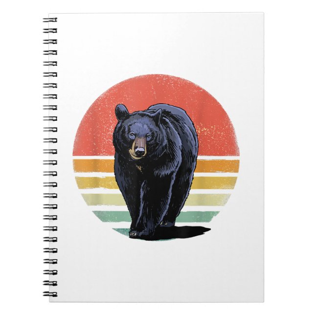 Cuaderno Oso negro retro vintage (Frente)