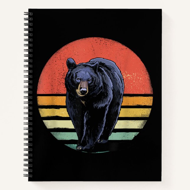 Cuaderno Oso negro retro vintage (Anverso)