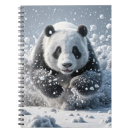 Cuaderno Oso Panda Corriendo En Nieve