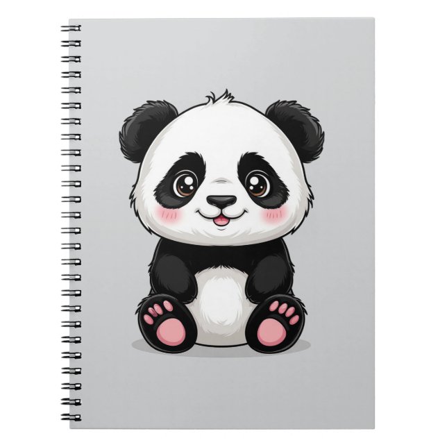 Cuaderno Oso panda de dibujos animados adorable (Frente)