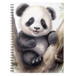 Cuaderno Oso Panda En Árbol De Bambú