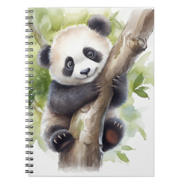 Cuaderno Oso Panda En Árbol De Bambú
