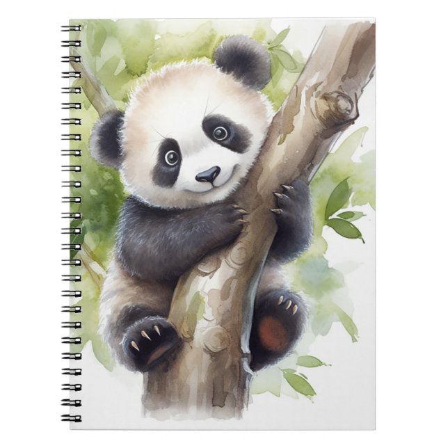 Cuaderno Oso Panda En Árbol De Bambú (Frente)